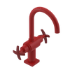 Rubinet Single Hole Dual Handle Lav. Set. (less drain) Red