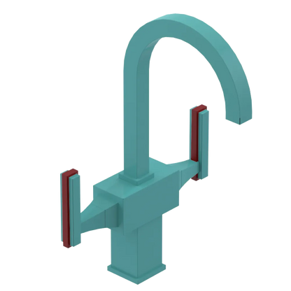 Rubinet Single Hole Dual Handle Lav. Set. (less drain) Aqua