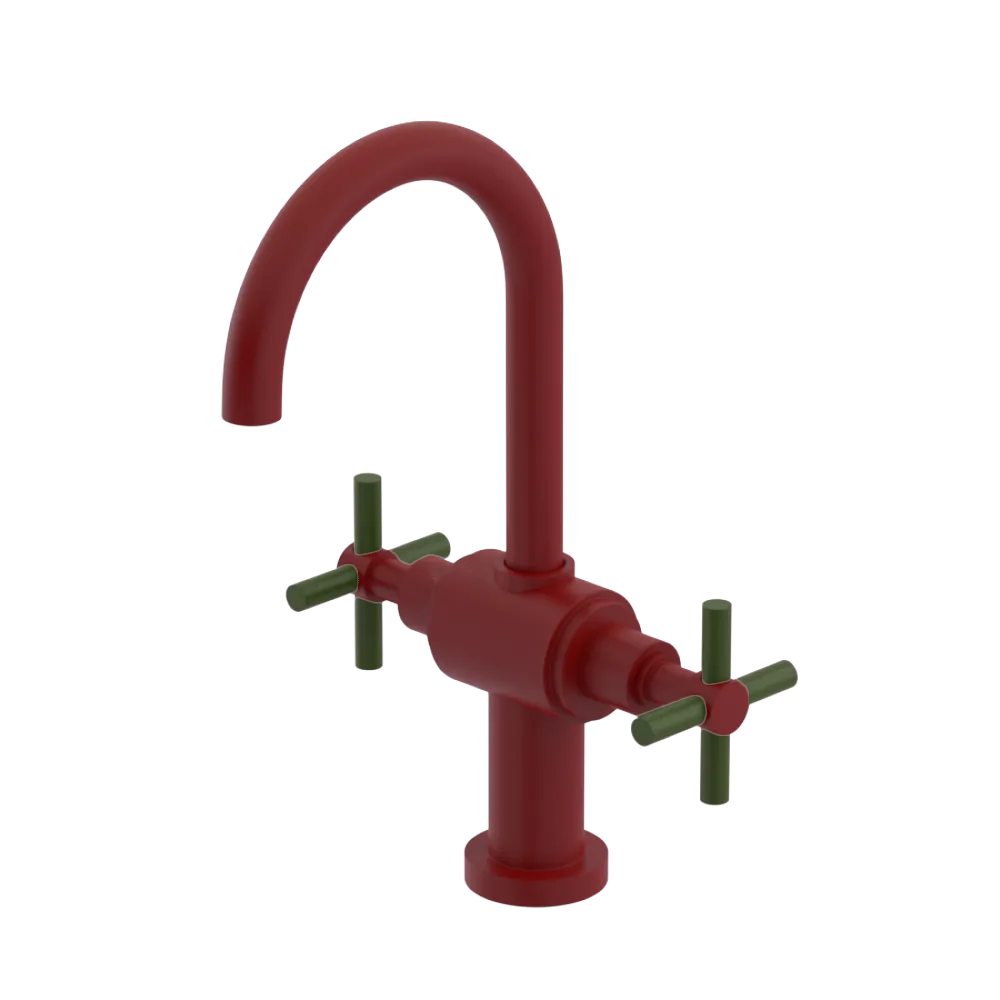 Rubinet Single Hole Dual Handle Lav. Set with LaSalle Spout (less drain) Maroon