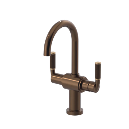 Rubinet Single Hole Dual Handle Lav. Set. (less drain) Tuscan Brass