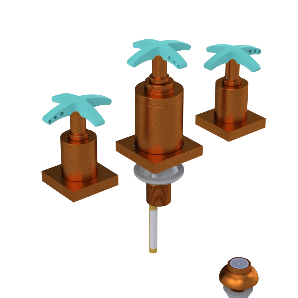 Rubinet Bidet Fitting with Spray, Diverter, and Vacuum Breaker (less drain) Antique Copper Matt