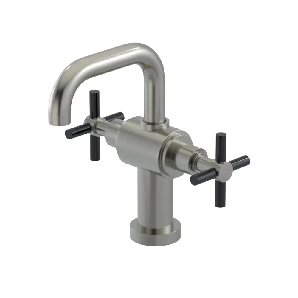 Rubinet Single Hole Dual Handle Lav. Set. (less drain) Satin Nickel