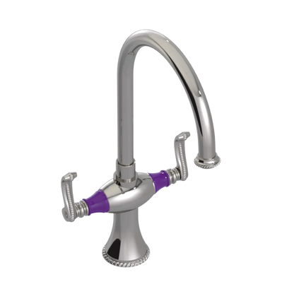 Rubinet Two Handle Single Hole Kitchen Set Polished Nickel