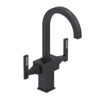 Rubinet Single Hole Dual Handle Lav. Set. (less drain) Matt Black
