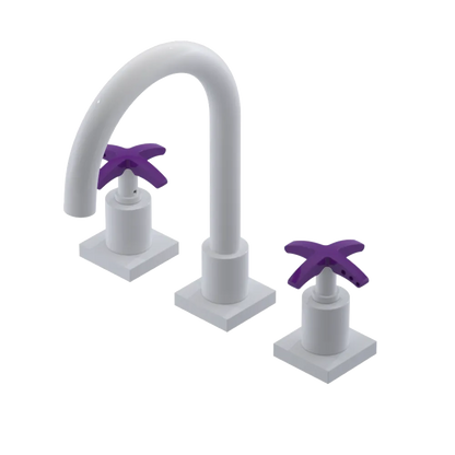 Rubinet Widespread Lav. Set. (less drain) White