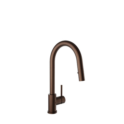 Baril Modern single-hole kitchen faucet with single lever and 2-function pull-down spray