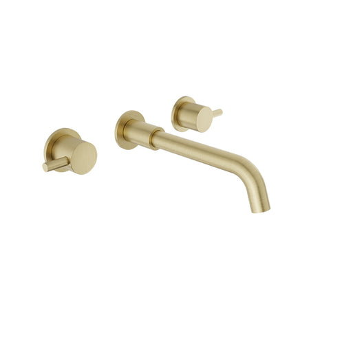 Baril Two handles wall-mounted lavatory faucet, drain not included