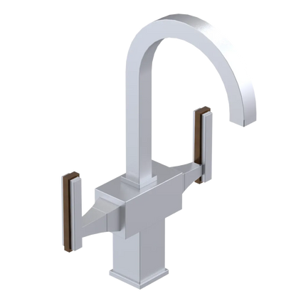 Rubinet Single Hole Dual Handle Lav. Set. (less drain) Satin Chrome