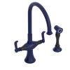 Rubinet Two Handle Single Hole Kitchen Set with Hand Spray Midnight Blue