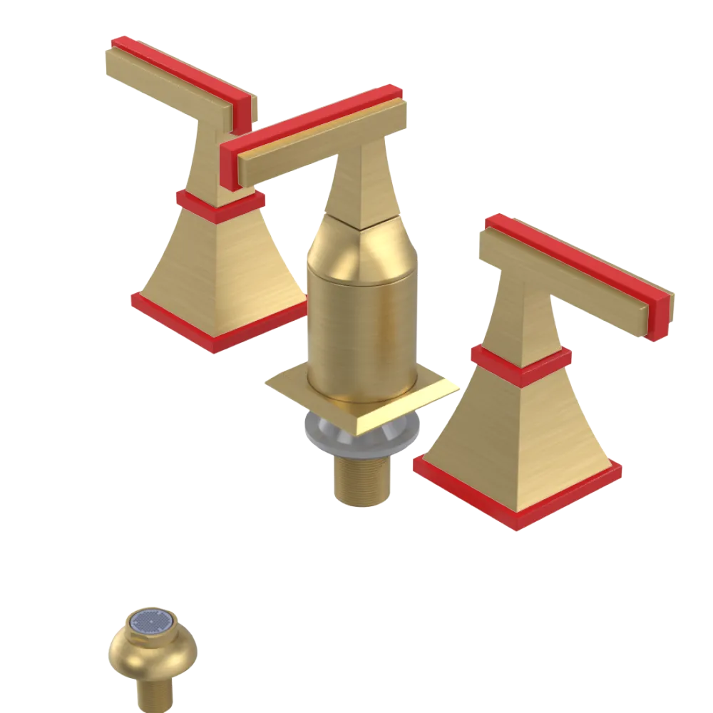 Rubinet Bidet Fitting with Spray, Diverter, and Vacum Breaker (Less Drain) Satin Brass