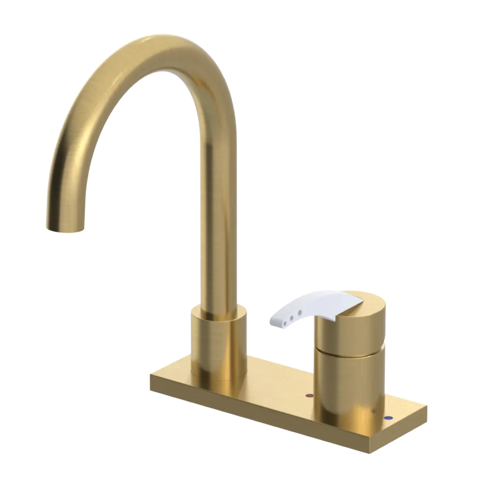 Rubinet 4" Centre Single Control Lav. Set. (less drain) Satin Brass