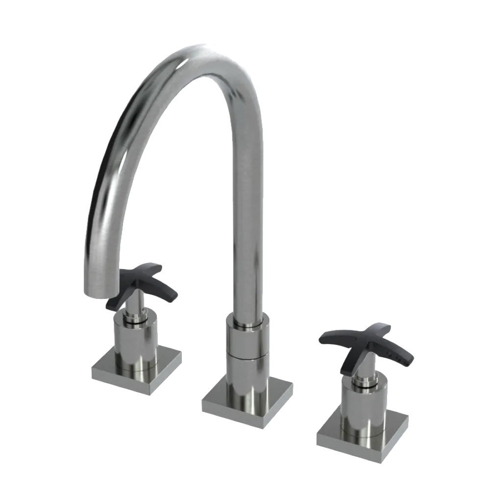 Rubinet Widespread Kitchen Set Satin Nickel
