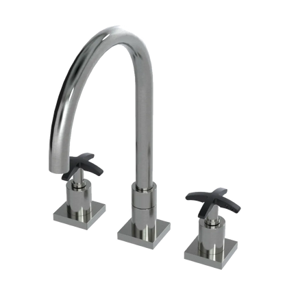Rubinet Widespread Kitchen Set Satin Nickel