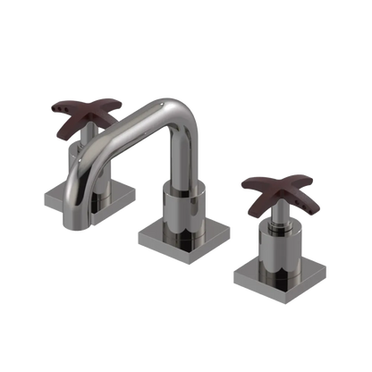 Rubinet Widespread Lav. Set. with Genesis spout (less drain) Polished Nickel