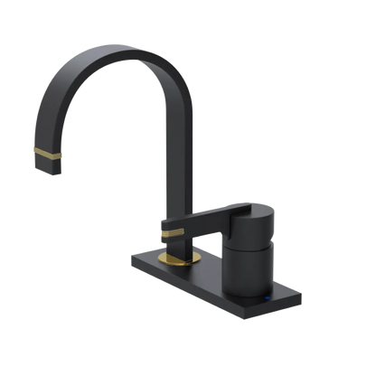 Rubinet 4" Centre Single Control Lav. Set (less drain) Matt Black