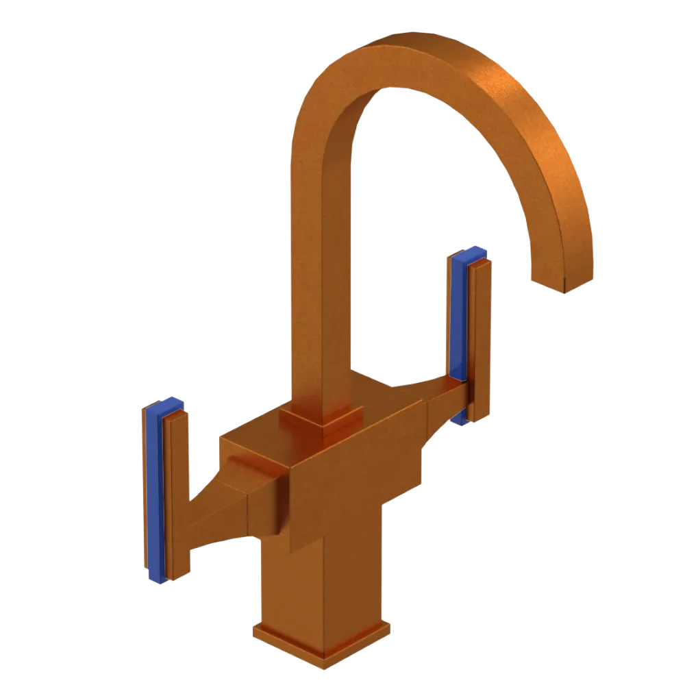 Rubinet Single Hole Dual Handle Lav. Set. (less drain) Antique Copper Matt
