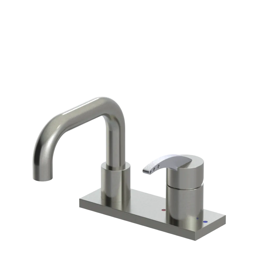Rubinet 4" Centre Single Control Lav. Set. with Genesis spout (less drain) Satin Nickel