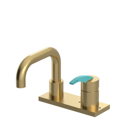 Rubinet 4" Centre Single Control Lav. Set. with Genesis spout (less drain) Satin Brass