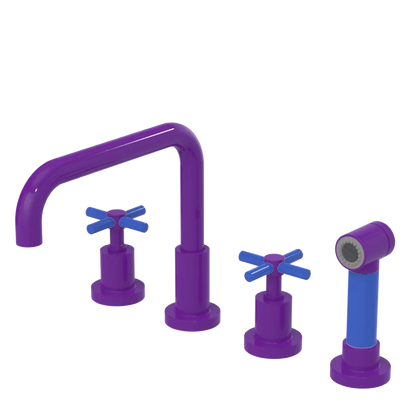 Rubinet Widespread Kitchen Set with Hand Spray Purple Haze