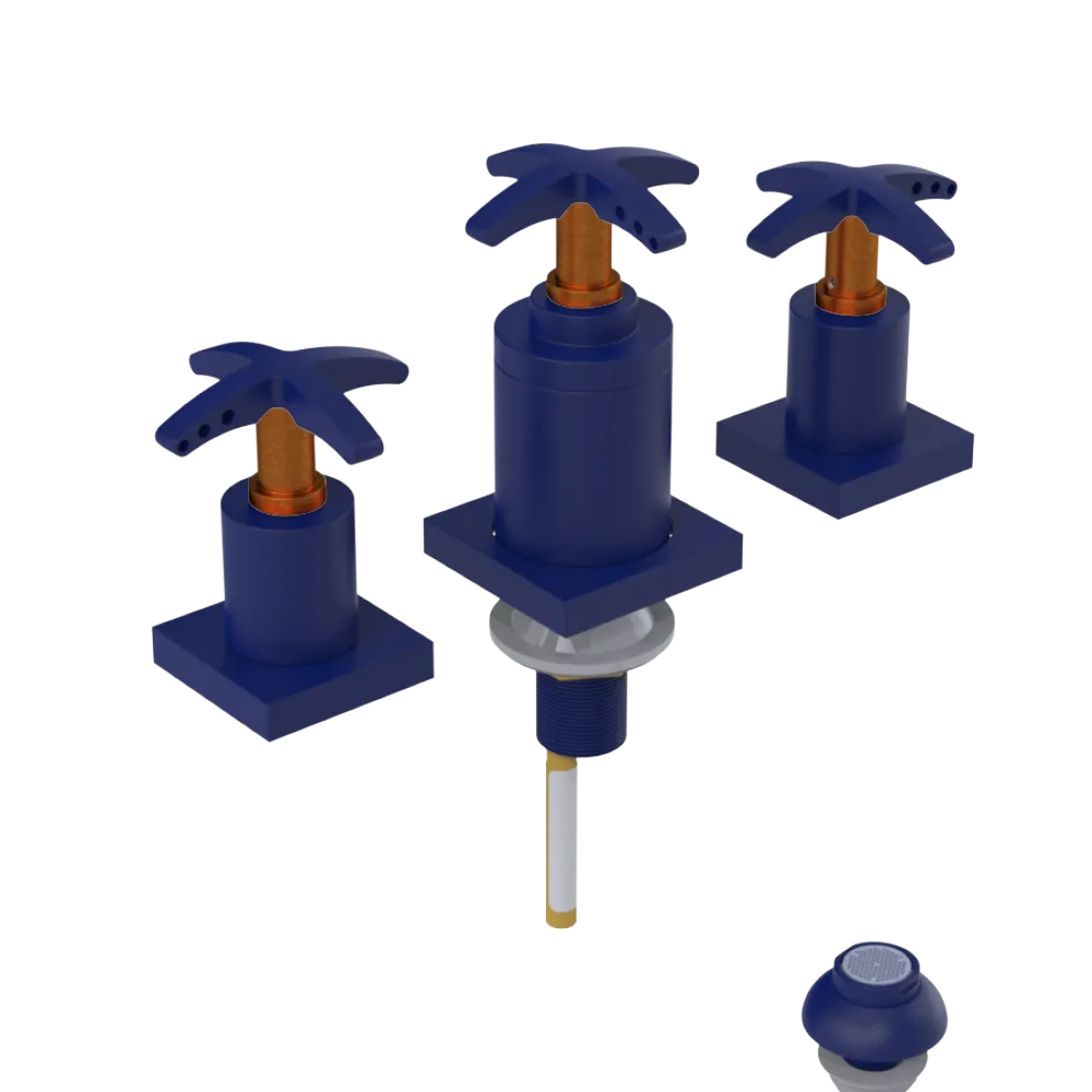 Rubinet Bidet Fitting with Spray, Diverter, and Vacuum Breaker (less drain) Midnight Blue