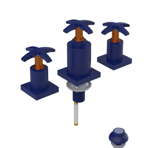 Rubinet Bidet Fitting with Spray, Diverter, and Vacuum Breaker (less drain) Midnight Blue