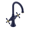Rubinet Single Hole Dual Handle Lav. Set. (less drain) Midnight Blue