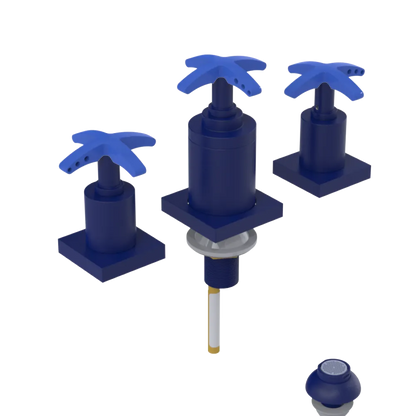 Rubinet Bidet Fitting with Spray, Diverter, and Vacuum Breaker (less drain) Midnight Blue