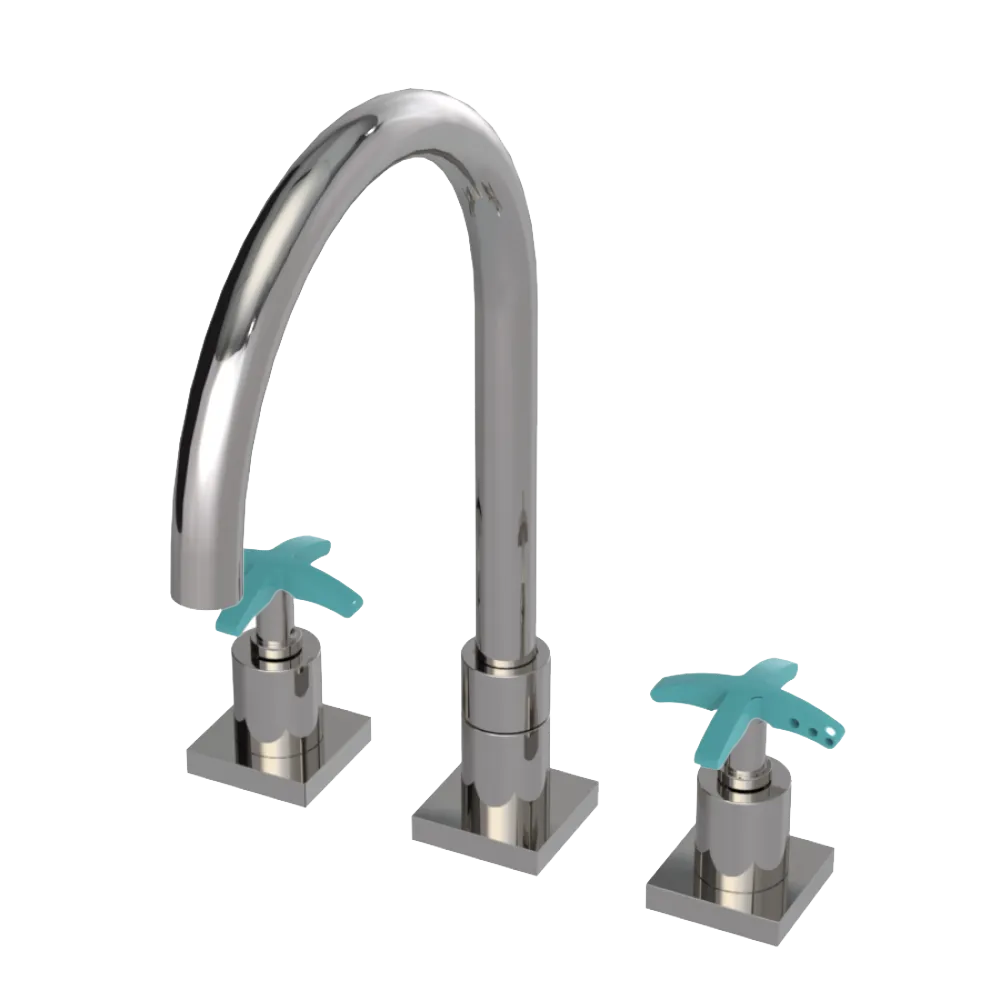 Rubinet Widespread Kitchen Set Polished Nickel