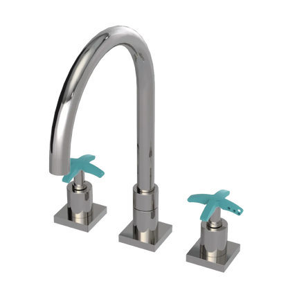 Rubinet Widespread Kitchen Set Polished Nickel
