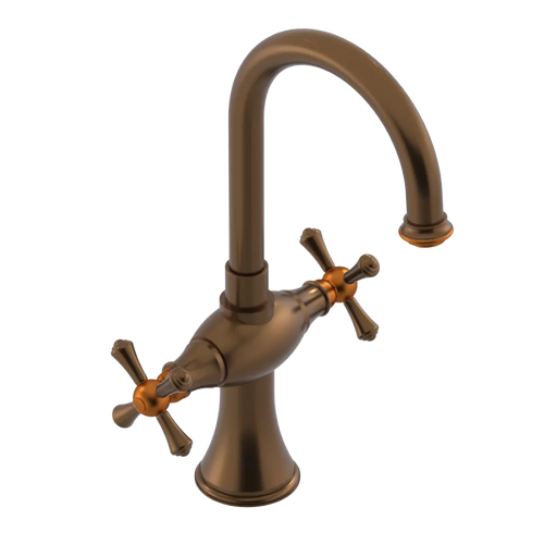 Rubinet Single Hole Dual Handle Lav. Set. (less drain) Tuscan Brass