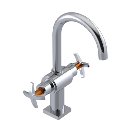 Rubinet Single Hole Dual Handle Lav. Set. (less drain) Chrome