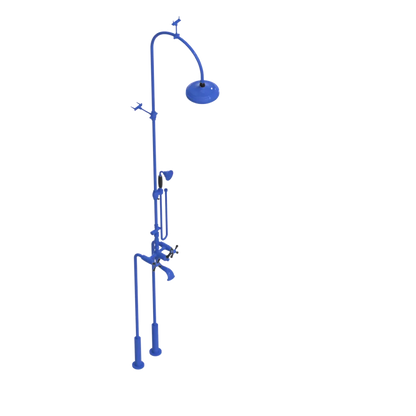 Rubinet Floor Mount Tub & Shower with hand held shower Blu Jean