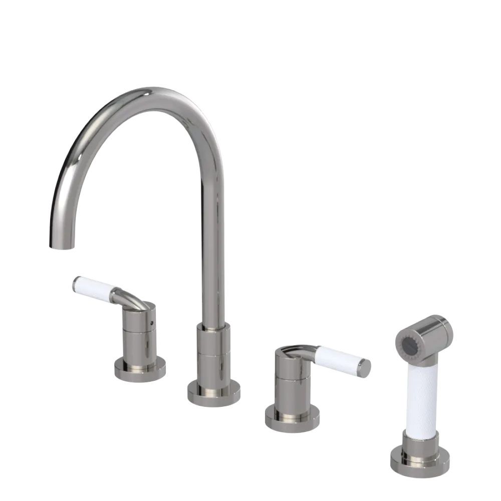 Rubinet Widespread Kitchen Set with Hand Spray Polished Nickel