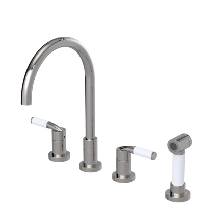 Rubinet Widespread Kitchen Set with Hand Spray Polished Nickel