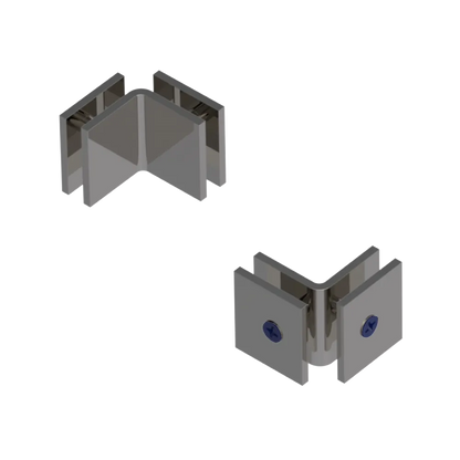 Rubinet 90 Glass to Glass Open Face Polished Nickel