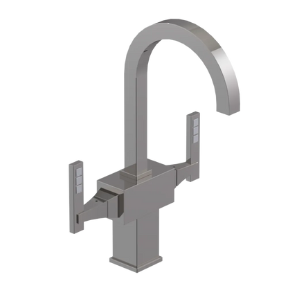 Rubinet Single Hole Dual Handle Lav. Set. (less drain) Polished Nickel