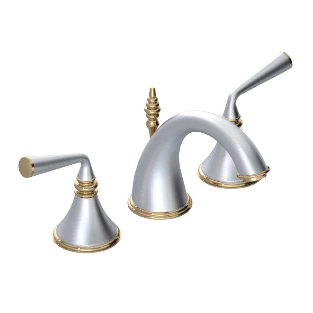 Rubinet Widespread Lav. Set. (less drain) Satin Chrome