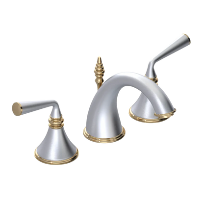Rubinet Widespread Lav. Set. (less drain) Satin Chrome