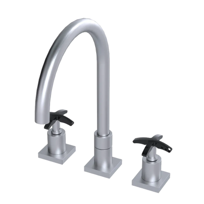 Rubinet Widespread Kitchen Set Satin Chrome