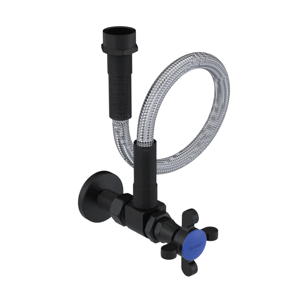 Rubinet Exposed Supply Kit (classic) x2 Matt Black