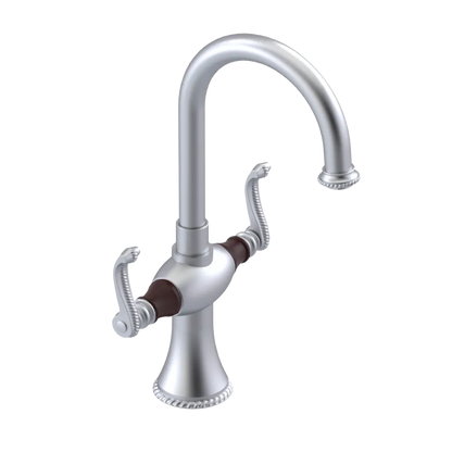 Rubinet Single Hole Dual Handle Lav. Set. (less drain) Satin Chrome