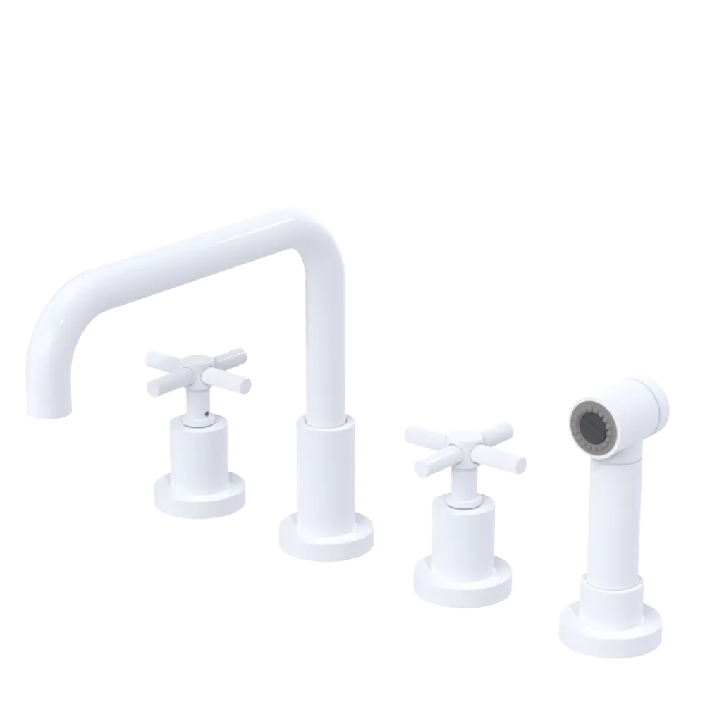 Rubinet Widespread Kitchen Set with Hand Spray White