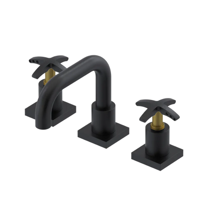 Rubinet Widespread Lav. Set. with Genesis spout (less drain) Matt Black