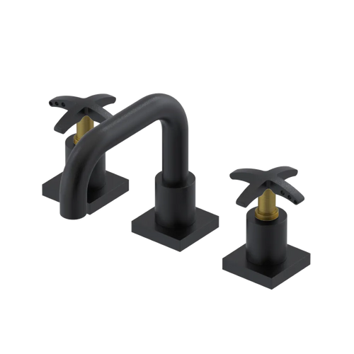 Rubinet Widespread Lav. Set. with Genesis spout (less drain) Matt Black