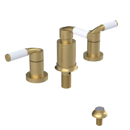 Rubinet Bidet Fitting with Spray, Diverter, and Vacum Breaker (Less Drain) Satin Brass
