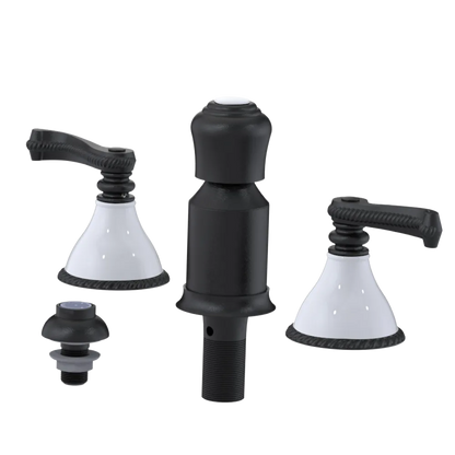 Rubinet Bidet Fitting with Spray, Diverter, and Vacum Breaker (Less Drain) Matt Black
