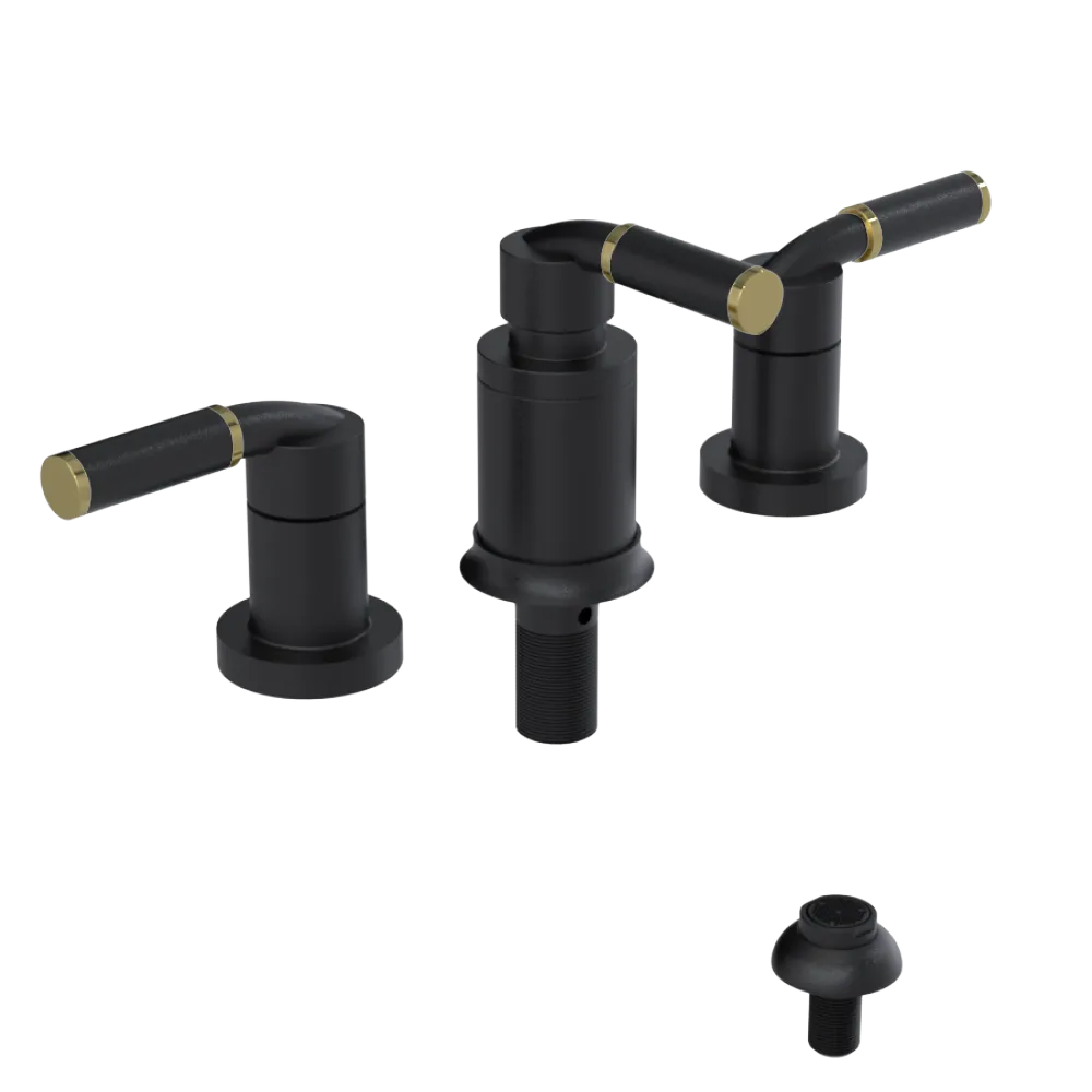 Rubinet Bidet Fitting with Spray, Diverter, and Vacuum Breaker (less drain) Matt Black