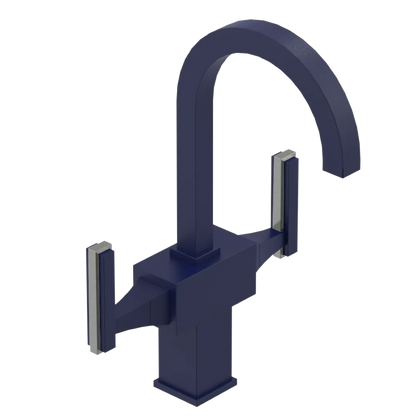 Rubinet Single Hole Dual Handle Lav. Set. (less drain) Midnight Blue