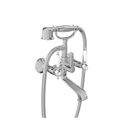 Baril Wall-mounted tub faucet with hand shower