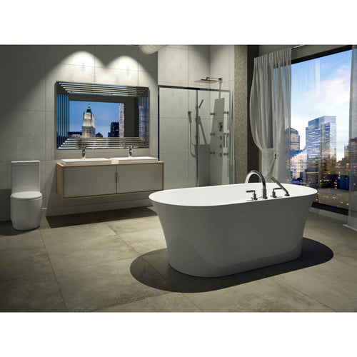 Neptune Baden 3260 AFR Acrylic Freestanding Center Drain Bathtub in White